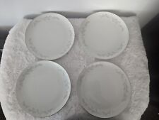 Vintage Royalton China Co. White Silver Fine Porcelain Dinner Plates Set Of 4 picture