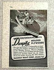 1947 Print Ad Dunphy Molded Plywood Boats Performance Oshkosh,WI picture