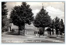 c1940's High School Building Students Fire Hydrant View Cadillac MI RPPC Photo picture