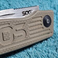 SOG Terminus Folder Pocket Knife Tan G-10 BD1  Stainless Steel *USED* picture
