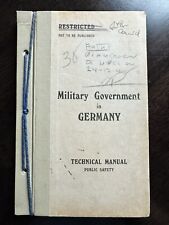 RARE CLASSIFIED 1945 Handbook Establishing Military Government in Germany picture
