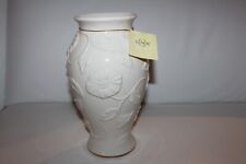 Lenox Pretty Floral Embossed Poppy Ivory Gold Trim Vase Approx 10” H picture