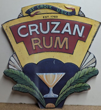 Cruzan Rum St Croix US Virgin Islands embossed tin metal sign 21