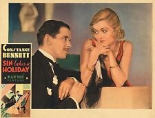 1930 CONSTANCE BENNETT in SIN TAKES A HOLIDAY Mini Lobby Card Photo  (208-c ) picture