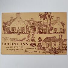 Colony Inn & Cottages Motel Hotel AAA Vintage Postcard Richmond Virginia Route 1 picture