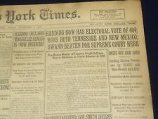 1920 NOVEMBER 5 NEW YORK TIMES - HARDING HAS ELECTORAL VOTE OF 404 - NT 8445 picture