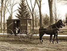 1893 F. S. Nichols' Milk Wagon, Kalamazoo, Michigan Old Photo 8.5