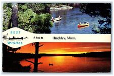 c1950's Best Wishes From Hinckley Minnesota MN Dual View Vintage Postcard picture