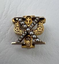 Vintage 14k Gold W/Pearls 1959 Chi Psi Fraternity Pin Pinback Richard Fay Nice picture