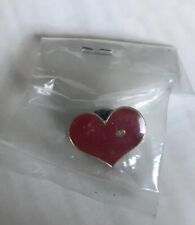 New Red Heart shaped stud lapel pin badge British Heart Foundation BHF charity picture