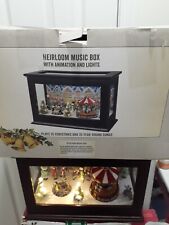Mr Christmas Heirloom Music Box Animated Illuminated Musical Cracker Barrel Xmas picture