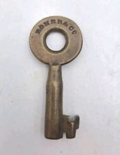 Antique / Vintage Brass Hollow Barrel Door Padlock Lock Skeleton Key Romer & Co picture