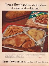 1962 Swanson Frozen TV Dinner Print Ad Pork French Fries Baked Apples picture