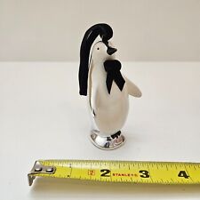 Penguin Silver and Black Christmas Tree Holiday Ornament picture
