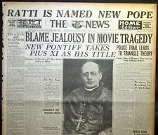 1922 Newspaper Bold Headline - New Catholic Pope Takes Name Pius XI picture