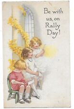 CA. 1910 RALLY DAY POSTCARD-3 GIRLS+ INVITATION-PASCOAG, R. I. picture