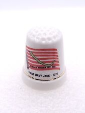 VTG First Navy Jack 1775 Don't Tread On Me Flag Porcelain Thimble picture