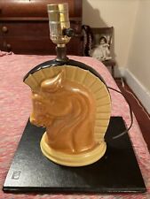 Vintage Roman Horse Lamp Ceramic Tested And Works Fine picture