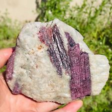 758g Natural Pink Purple Tourmaline Quartz Crystal Mineral Rough Specimen picture