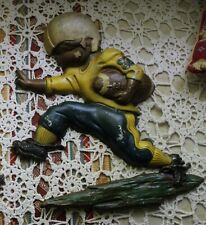 Vintage 1970 Homco Sexton USA Football Player Wall Hanging Cast Iron Metal picture