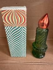 Vintage 70’s AVON Christmas Candle Charisma Cologne 1 Fl. Oz Green Glass 90%full picture