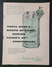 Fisher Foods 50th Anniversary Print Advertising 1957 8.5