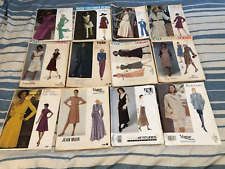 Lot of 12 Vintage Vogue Sewing Patterns Designer 1970’s- 1990’s Sizes 10-14 Cut picture