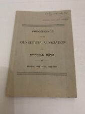 1896-1901 Proceedings Of The Old Settlers Association Grinnell Iowa Booklet picture