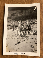 1934 Prides Beach Beverly Massachusetts MA Young Girls on Sand Real Photo P4L14 picture