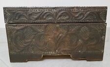 Antique rare copper jewelry box/Cask-handcrafted natural patina from age picture