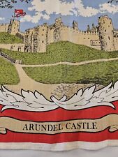 Arundel Castle Ulster England Irish Linen Cloth Wall Hanging Tea Towel 30x19 picture