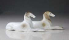 Pair of Borzoi Russian Wolfhound Dog Porcelain Figurine Made in Germany picture