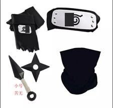 5pcs Naruto Anime Cosplay Costume Kakashi Gloves Kunai Headband Weapon Mask Set picture