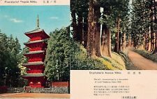 Nikko Japan Pagoda Cryptomeria Ave Sengoku period Samurai Sakai Vtg Postcard B1 picture
