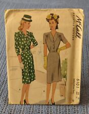 Vintage McCALL Printed SEWING PATTERN Dated 1945 #6101 ~ LADIES & MISSES DRESS picture