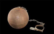 Vintage Antique Collectible Medieval Style Metal Ball & Chain Prison Jail 17lbs picture