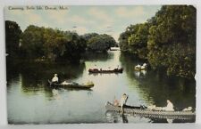 1910 Canoeing Belle Isle Detroit Michigan to Alliance Ohio Postcard T13 picture