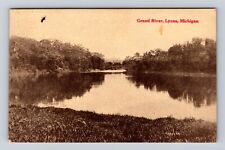 Lyons MI-Michigan, Grand River, Antique Vintage Souvenir Postcard picture