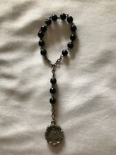 Vintage Black Bead Infant of Prague Prayer Beads, Chaplet, Rosary picture