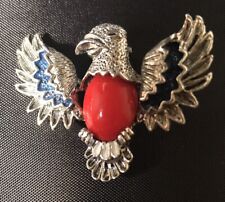 Vintage Gerry American Patriotic Eagle in Red White & Blue Pin Brooch picture
