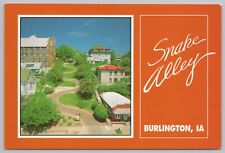 State View~Air View Snake Alley Burlington Iowa~Continental Postcard picture