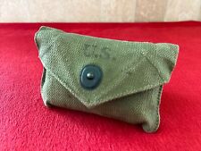 Original WW2 1943 U.S. Military First Aid Carlisle Bandage Pouch OD Green picture