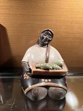 Vintage Chulucanas Peru Peruvian Woman with Tray Art Pottery Artist Signed picture