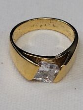 Vintage 18kt Gold Electroplate - Ring With Quartz Stone - Size 9/19mm picture
