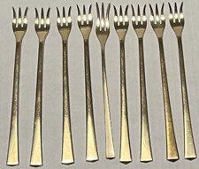 Set of 9 Vintage Dirilyte Empress Oyster Cocktail Forks Used picture