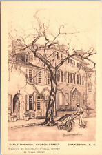 Postcard Charleston SC - Early Morning Church Street - a/s E. O'Neill Verner picture