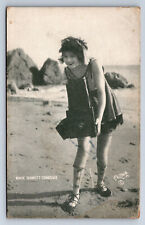 Vintage Mack Sennett Comedies Advertising Card 1930s Evans LA Woman on Beach Q17 picture