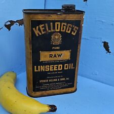 Vintage Kellogg's Linseed Oil 1-qt Painted Label Single Seam Can picture