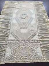 Antique and Lovely Circa 1860 Brussels Lace W/Point De Gaze Tablecloth 262x183cm picture