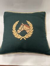 Vintage Rare CJC Embellished Throw Pillow w Horse Sport St. Simons Isl POLO Wool picture
